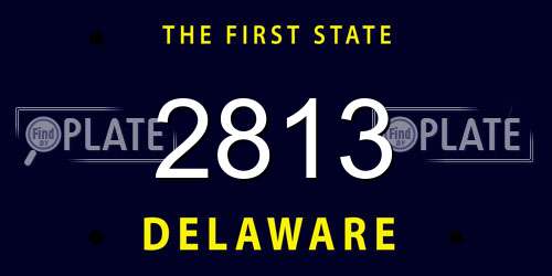 2813 Delaware License Plate