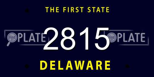 2815 Delaware License Plate