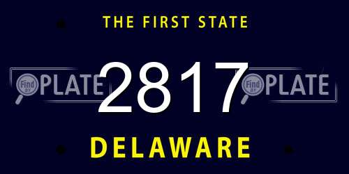 2817 Delaware License Plate