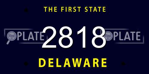 2818 Delaware License Plate