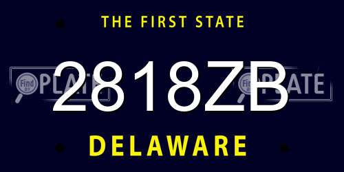 2818ZB Delaware License Plate
