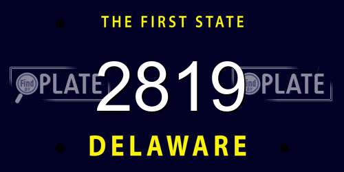 2819 Delaware License Plate