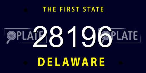 28196 Delaware License Plate