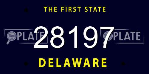 28197 Delaware License Plate