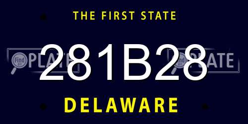 281B28 Delaware License Plate