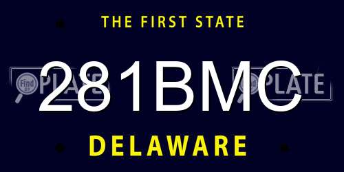 281BMC Delaware License Plate