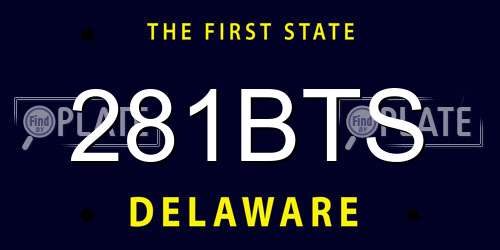 281BTS Delaware License Plate