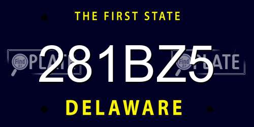 281BZ5 Delaware License Plate