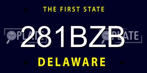281BZB Delaware License Plate