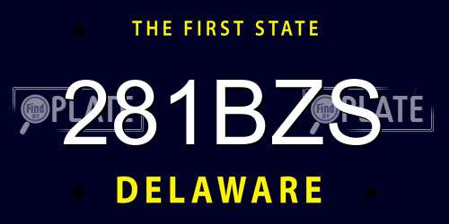281BZS Delaware License Plate