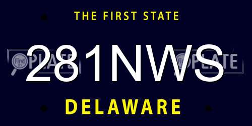 281NWS Delaware License Plate