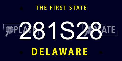 281S28 Delaware License Plate