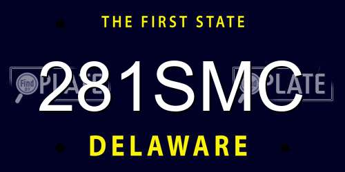 281SMC Delaware License Plate