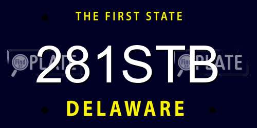 281STB Delaware License Plate
