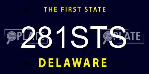 281STS Delaware License Plate