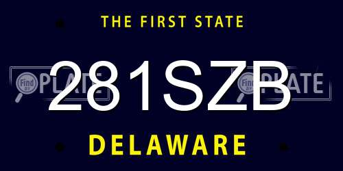 281SZB Delaware License Plate