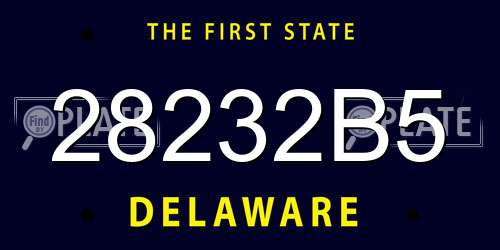 28232B5 Delaware License Plate