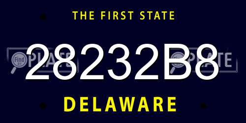 28232B8 Delaware License Plate