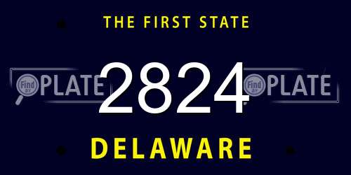 2824 Delaware License Plate