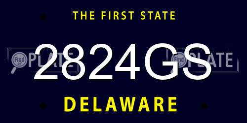 2824GS Delaware License Plate