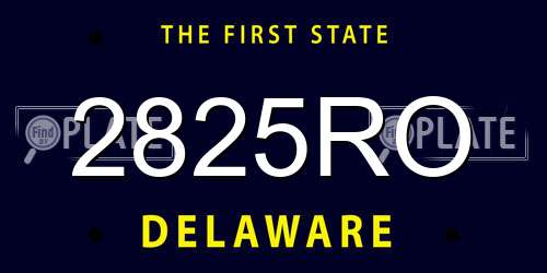 2825RO Delaware License Plate