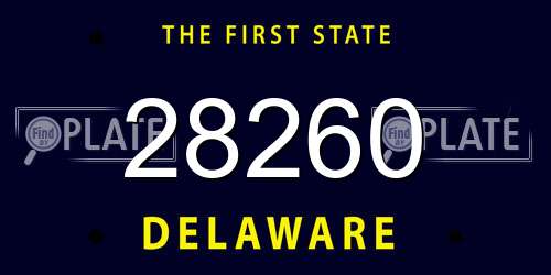 28260 Delaware License Plate