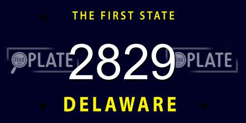 2829 Delaware License Plate