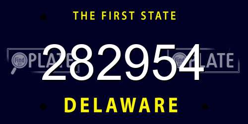 282954 Delaware License Plate