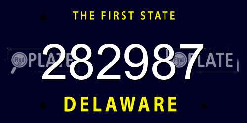 282987 Delaware License Plate