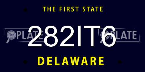 282IT6 Delaware License Plate
