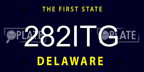 282ITG Delaware License Plate