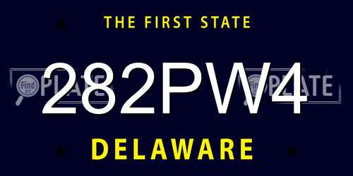 282PW4 Delaware License Plate