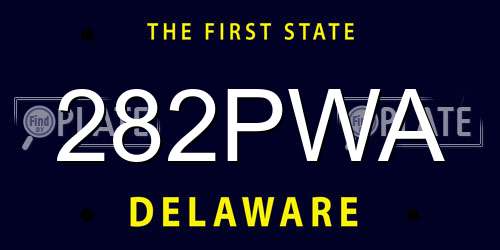 282PWA Delaware License Plate