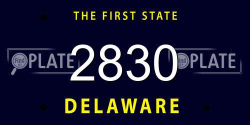 2830 Delaware License Plate