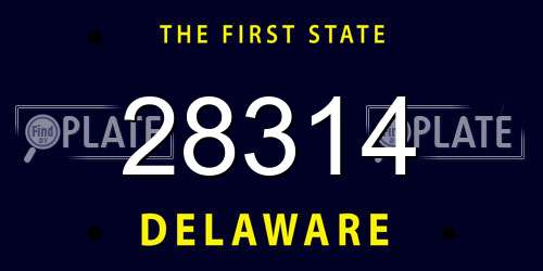 28314 Delaware License Plate