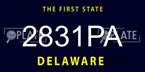 2831PA Delaware License Plate