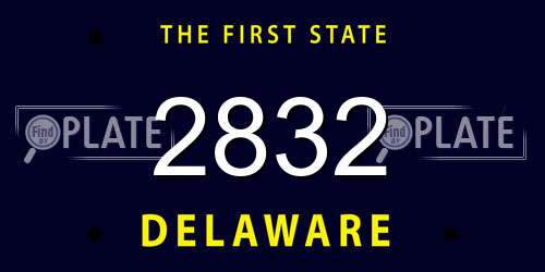 2832 Delaware License Plate