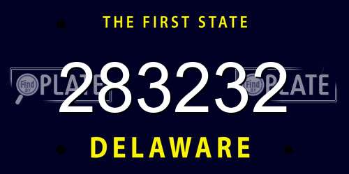 283232 Delaware License Plate