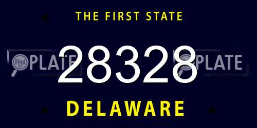 28328 Delaware License Plate