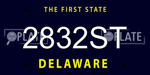 2832ST Delaware License Plate