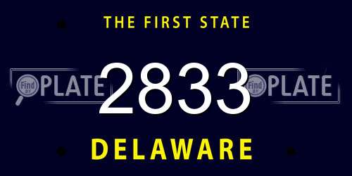 2833 Delaware License Plate