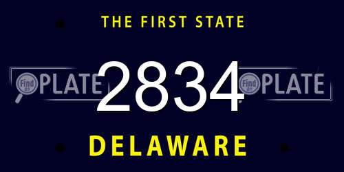 2834 Delaware License Plate