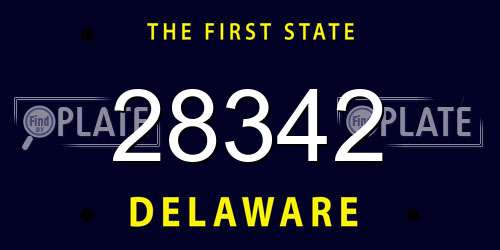 28342 Delaware License Plate
