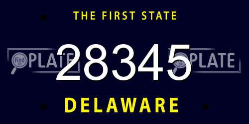 28345 Delaware License Plate