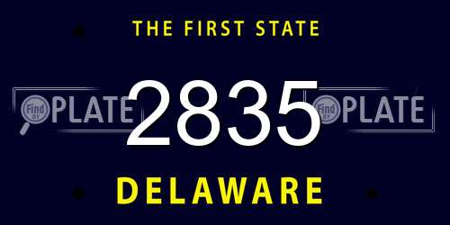 2835 Delaware License Plate