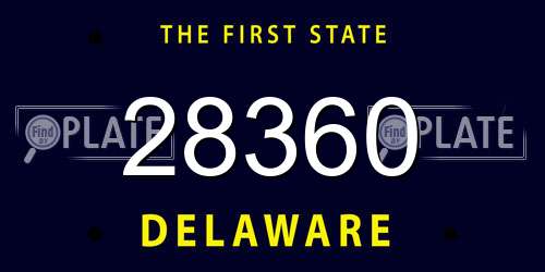 28360 Delaware License Plate
