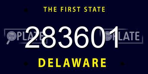 283601 Delaware License Plate