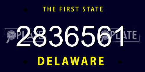 2836561 Delaware License Plate