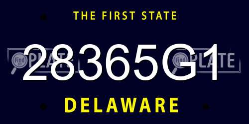 28365G1 Delaware License Plate