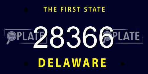 28366 Delaware License Plate